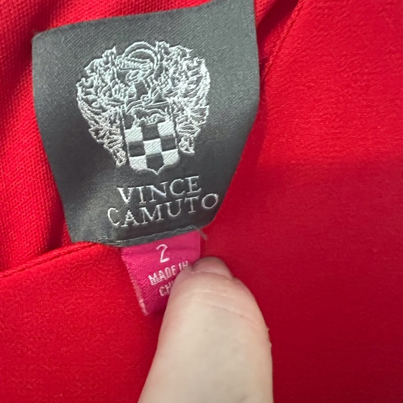 Vince Camuto Red Fitted Inside Layered Chiffon Outside Dress Size 2 - Picture 8 of 9
